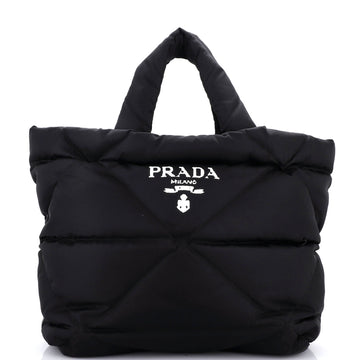 Prada Padded Logo Tote Bag Quilted Re-