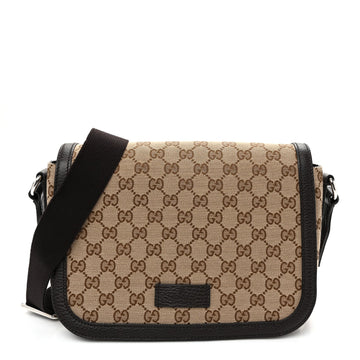 Gucci Flap Messenger Bag Beige Dark