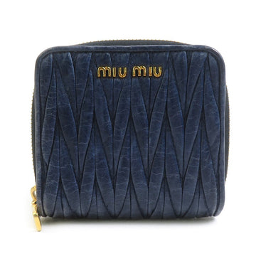 Miumiu Bifold Wallet Navy Leather