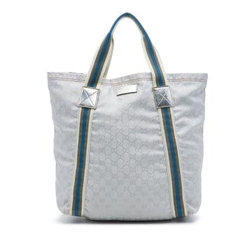 Gucci Gg Canvas Web Tote Pre-Loved Light