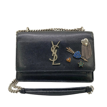 Saint Laurent Paris Black Leather Other