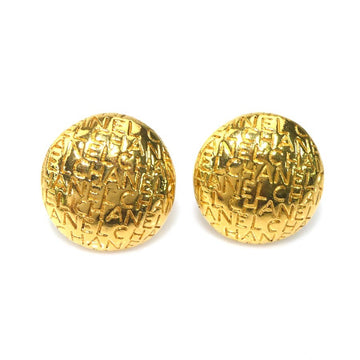 Chanel Logo Clip On Earrings Gold