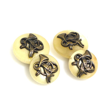 Hermes Cufflinks Beige/Gold Buffalo