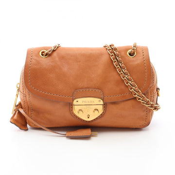 Prada Chain Shoulder Handbag Leather