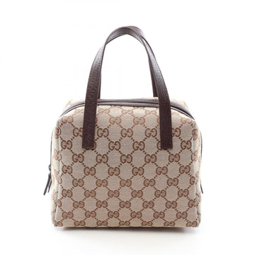 Gucci Gg Canvas Zippered Handbag Leather