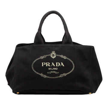 Prada Large Canvas Canapa Logo Tote Pre-