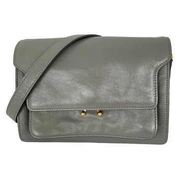 Marni Trunk Gray Leather Shoulder Bag