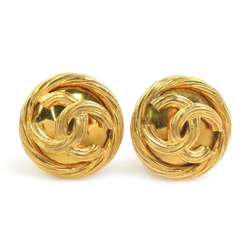 Chanel Vintag Cc Logo Earrings Gold