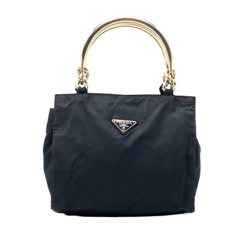 Prada Tessuto Metal Handle Bag Pre-Loved