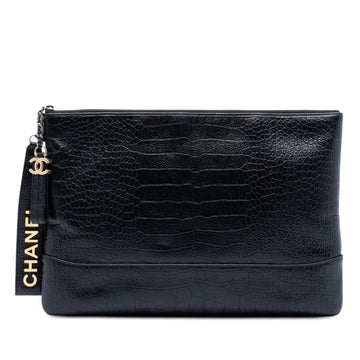 Chanel Medium Croc Embossed Calfskin