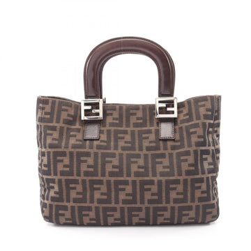 Fendi Zucca Tote Handbag Leather Nylon