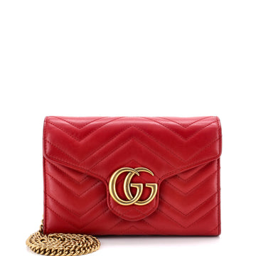 Gucci Gg Marmont Chain Wallet Matelasse