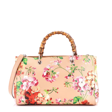 Gucci Bamboo Shopper Tote Blooms Print
