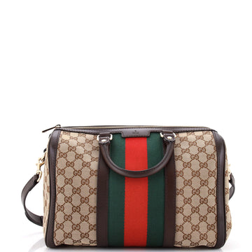 Gucci Vintage Web Boston Bag Gg Canvas