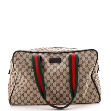 Gucci Web Carry On Duffle Bag Gg Canvas