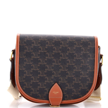 Celine Folco Bag Triomphe Coated Canvas