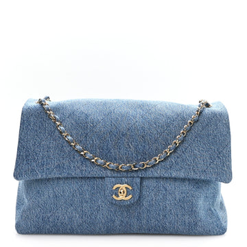 Chanel Denim Souplissimo Maxi Flap Blue