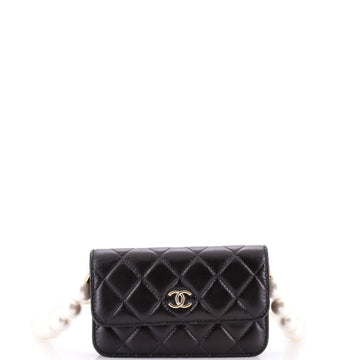 Chanel Pearl Strap Clutch With Chain