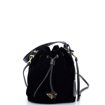 Prada Top Handle Bucket Bag Velvet Mini