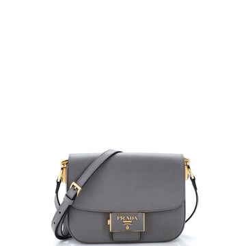 Prada Embleme Flap Bag Saffiano Leather