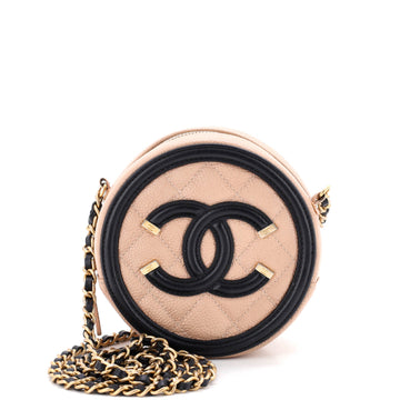 Chanel Filigree Round Clutch With Chain