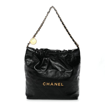 Shiny Calfskin Quilted Small Chanel 22