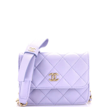 Chanel Bow Strap Card Holder On Chain