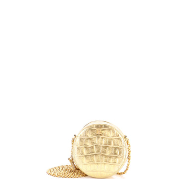 Chanel Round Clutch With Chain Crocodile
