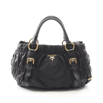 Prada Gathered 2Way Shoulder Tote Bag