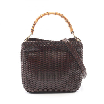 Gucci Bamboo Woven Shoulder Handbag