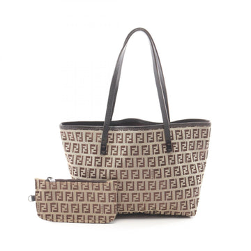 Fendi Zucca Tote Hand Bag Canvas Leather
