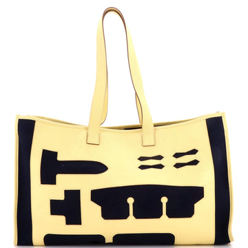 Hermes Petit H Skeleton Tote Toile And