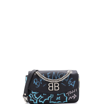 Balenciaga Bb Graffiti Chain Wallet