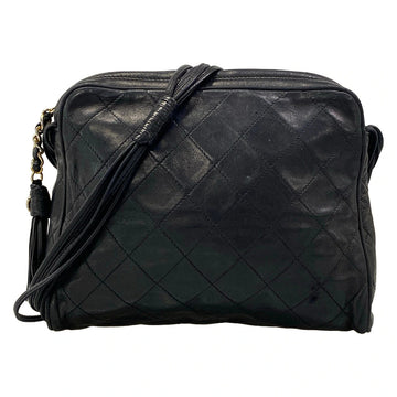 Chanel Matelasse Black Lambskin Shoulder