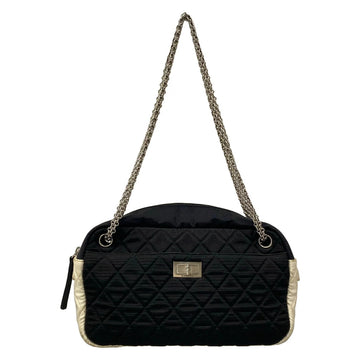 Chanel 2.55 Matelass Black White Nylon