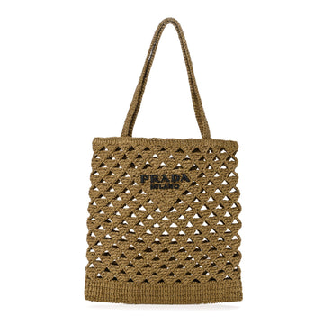 Prada Yarn Raffia Effect Crochet Logo