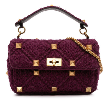 Valentino Large Knit Roman Stud Satchel