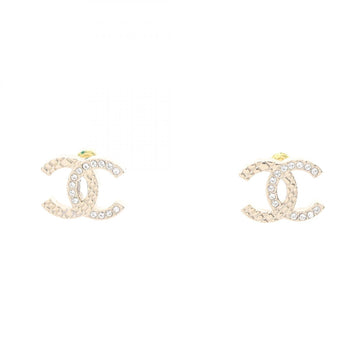 Chanel Coco Mark Pierced Earrings Gold