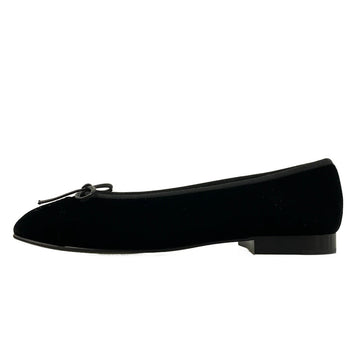 Chanel Ballerina Black Velour Women's