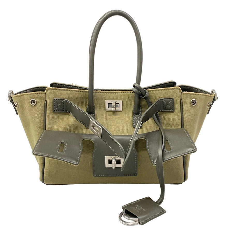 Balenciaga Bel Air Carry-All Mini Khaki