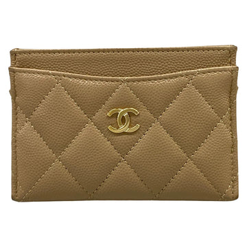 Chanel Matelasse Beige Calfskin Card