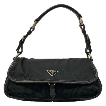 Prada Black Nylon Leather Shoulder Bag