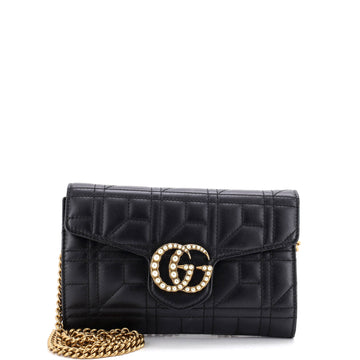 Gucci Pearly Gg Marmont Chain Wallet
