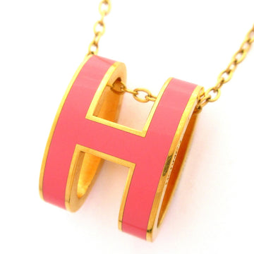 Hermes Pop H Pink Gold Hardware Necklace
