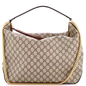 Gucci Chain Hobo Gg Coated Canvas Large