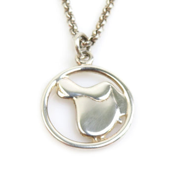 Hermes Saddle Necklace Silver -