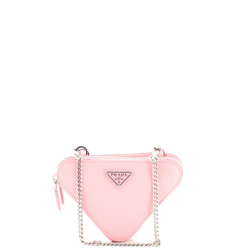 Prada Triangle Double Zip Pouch Bag With
