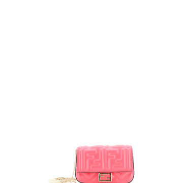 Fendi Chain Baguette Charm Bag Zucca