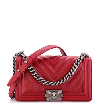 Chanel Boy Flap Bag Chevron Calfskin Old