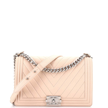 Chanel Boy Flap Bag Chevron Calfskin New